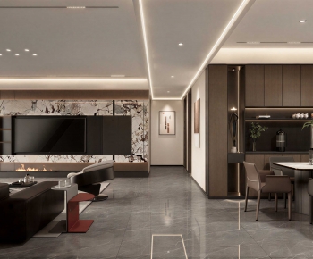 Modern A Living Room-ID:696595914