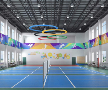 Modern Indoor Badminton Court-ID:544267897