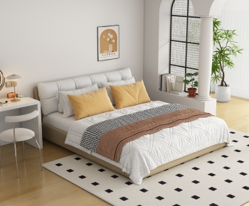 Modern Double Bed-ID:107070924