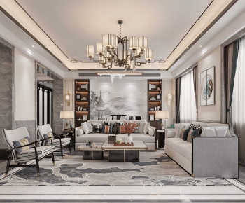 New Chinese Style A Living Room-ID:210450896