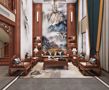 New Chinese Style A Living Room-ID:380779032