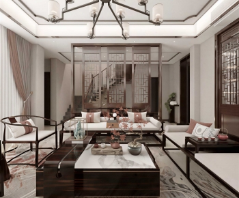 New Chinese Style A Living Room-ID:273149976