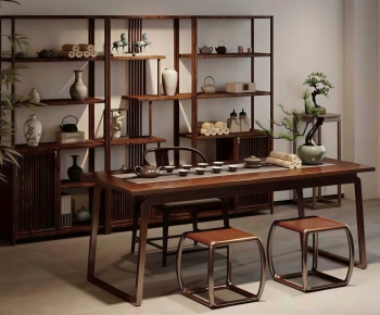 New Chinese Style Tea Tables And Chairs-ID:376472957