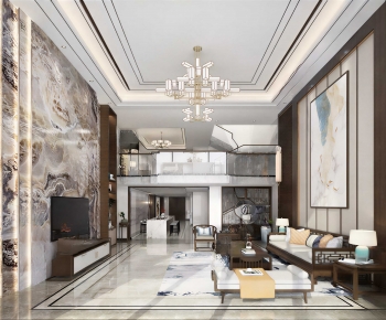 New Chinese Style A Living Room-ID:590176119