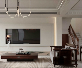 New Chinese Style A Living Room-ID:308434012