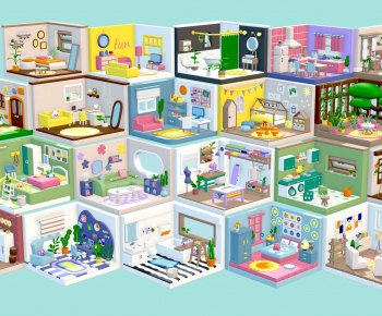 Modern Cartoon House-ID:370218996