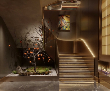 New Chinese Style Stairwell-ID:962089063