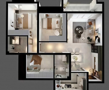 Modern A Bird's-eye View Of Home Decoration-ID:286359812