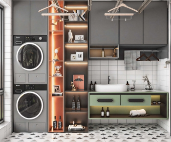 Modern Balcony Laundry Room-ID:295386082