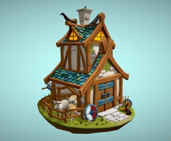 Modern Cartoon House-ID:624747998