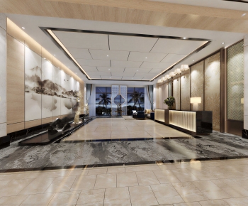 New Chinese Style Office Reception Desk-ID:954792027