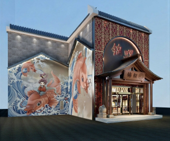 New Chinese Style Facade Element-ID:459856993