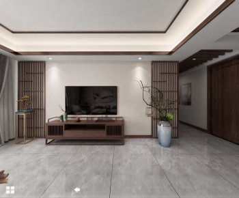 New Chinese Style A Living Room-ID:544101955
