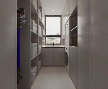 Modern Balcony Laundry Room-ID:652771036