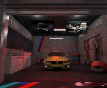 Industrial Style Underground Garage-ID:662177096