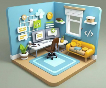 Modern Cartoon House-ID:976721057