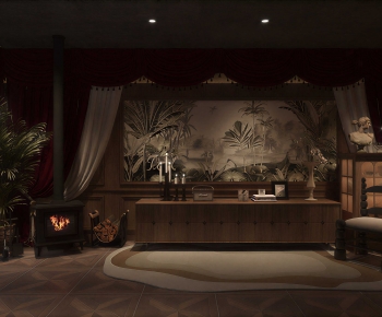 Retro Style A Living Room-ID:336849937