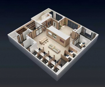 Modern Bird 's-eye View Of Office-ID:585474018