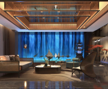 New Chinese Style A Living Room-ID:820911884