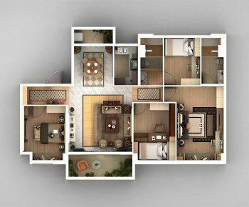 Modern A Bird's-eye View Of Home Decoration-ID:525496018