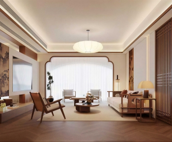 New Chinese Style A Living Room-ID:674206025