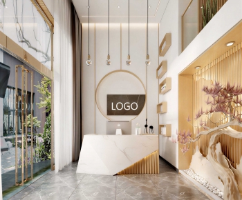 Modern Office Reception Desk-ID:818347938