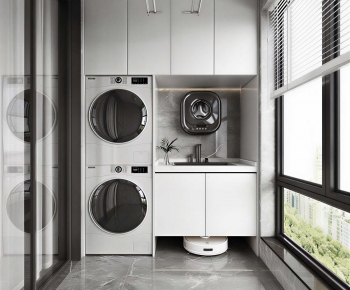Modern Balcony Laundry Room-ID:638506896