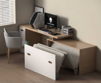 Modern Computer Desk And Chair-ID:402954105