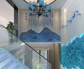 New Chinese Style Stairwell-ID:866870981