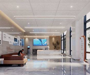 Modern Office Reception Desk-ID:970896015