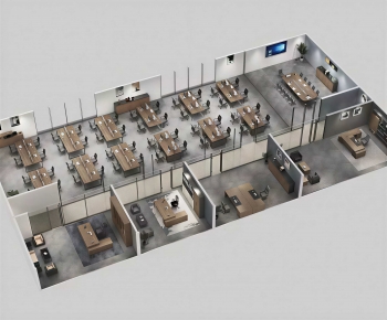 Modern Bird 's-eye View Of Office-ID:534182074