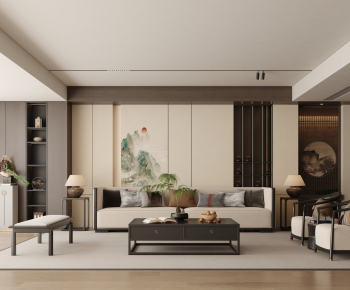 New Chinese Style A Living Room-ID:113614088