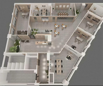 Modern Bird 's-eye View Of Office-ID:804101942