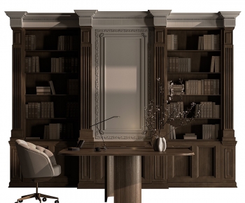 American Style Computer Desk And Chair-ID:126734973