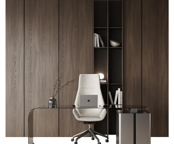 Modern Office Desk And Chair-ID:392029354