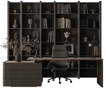 Modern Office Desk And Chair-ID:571635011