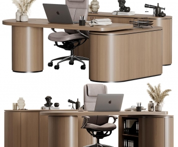 Modern Office Desk And Chair-ID:881083014