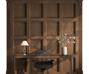 American Style Computer Desk And Chair-ID:754320697