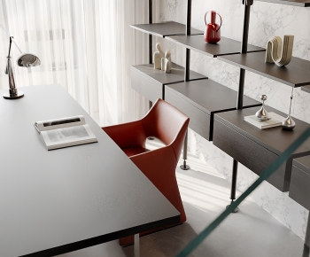 Modern Computer Desk And Chair-ID:631062037