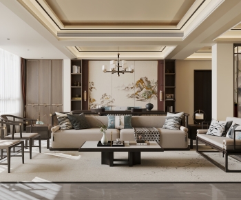 New Chinese Style A Living Room-ID:180764912