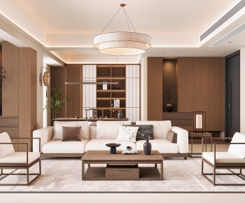 New Chinese Style A Living Room-ID:804896129