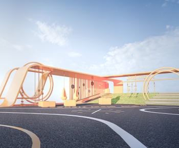 Modern Park Landscape-ID:463177924