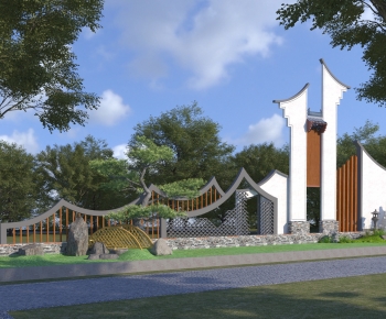 New Chinese Style Landscape Wall-ID:705645082