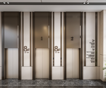 Modern Office Elevator Hall-ID:864780903