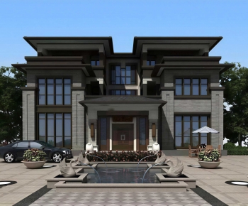 New Chinese Style Residential Building-ID:387625935
