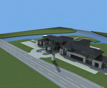 New Chinese Style Architectural Bird's-eye View Planning-ID:541583061