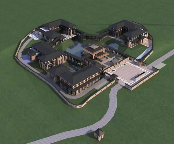 New Chinese Style Architectural Bird's-eye View Planning-ID:379602915