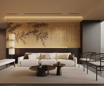 New Chinese Style A Living Room-ID:162203076