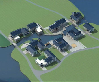 New Chinese Style Architectural Bird's-eye View Planning-ID:869286064