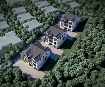 New Chinese Style Architectural Bird's-eye View Planning-ID:309829951